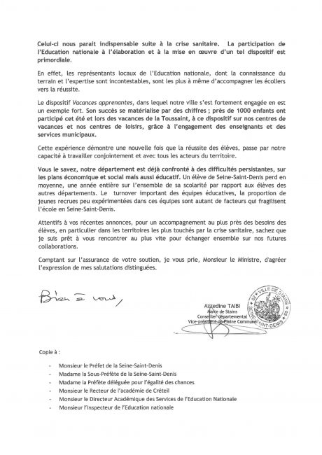 Courrier à l'attention de M. Jean Michel BLANQUER - Ministre de l'Education Nationale - Page 2 