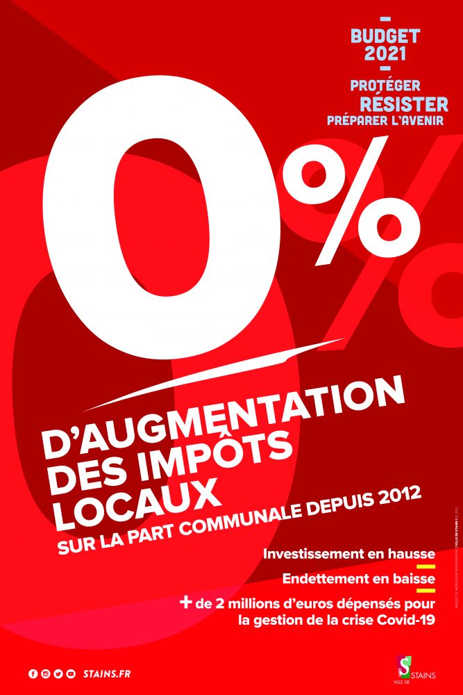 0% d'augmentation des impôts locaux sur la part communale depuis 2012 - Ville de Stains