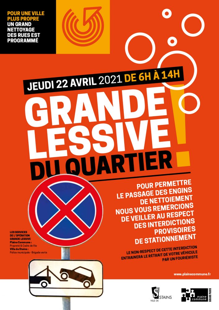 La Grande Lessive continue ce jeudi 22 avril ! - interdiction provisoire de stationnement - Ville de Stains