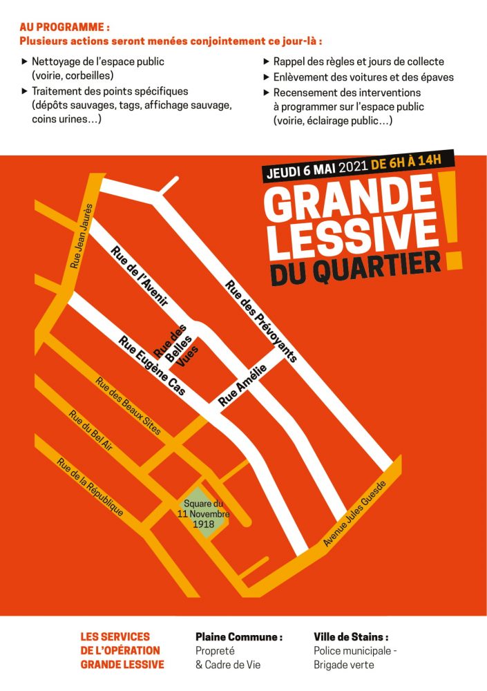 Nouvelle opération "Grande Lessive" ce jeudi 6 mai - les rues concernées - Ville de Stains