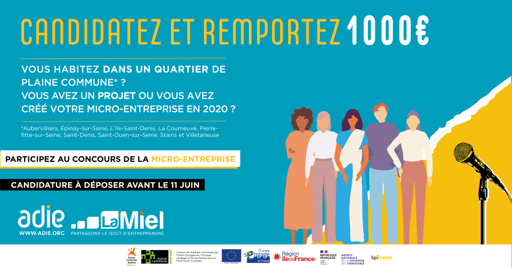 La Miel / ADIE - Concours de la microentreprise - 1000€ à gagner - Ville de Stains