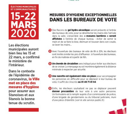 MESURES D’HYGIENE EXCEPTIONNELLES DANS LES BUREAUX DE VOTE