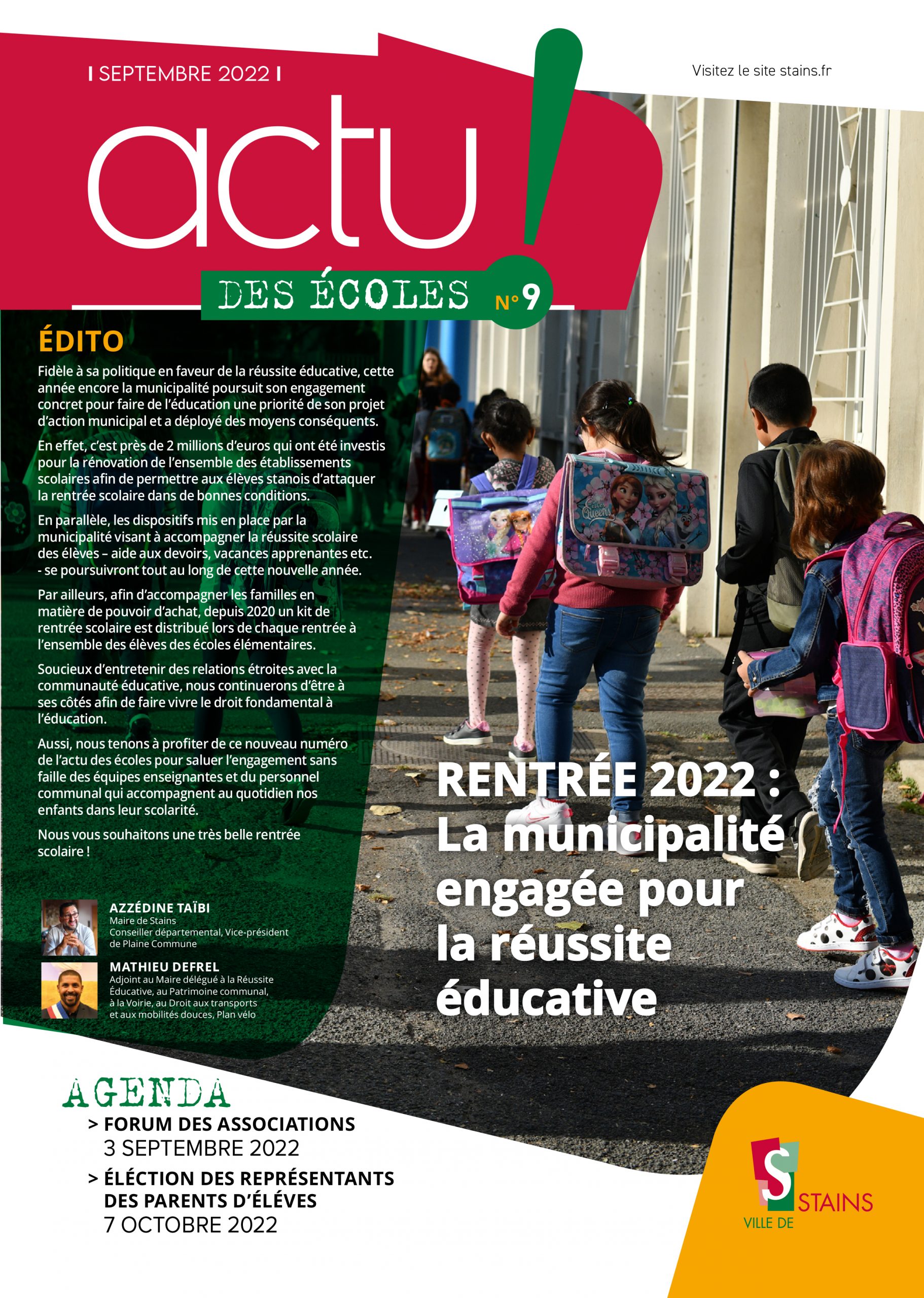 Actu des écoles N°9 - Septembre 2022