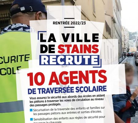 Rentrée 2022/2023 - La ville recrute 10 agents de traversée scolaire - Ville de Stains